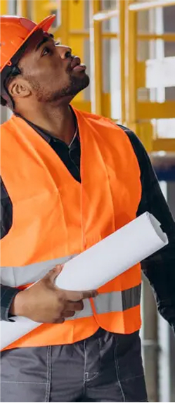 Engineer inspecting structure