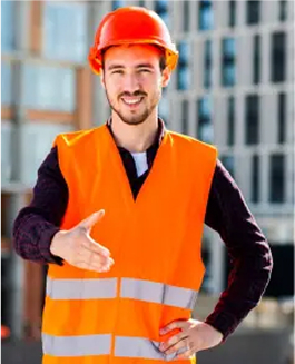 Team member offering handshake